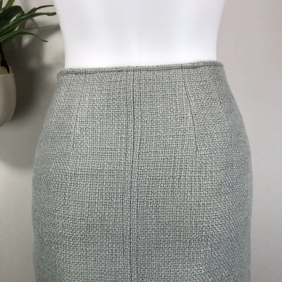 Worth Green Tweed Fringe Career Skirt Zip Hem Lined Wool Blend Womens Size 6 - Picture 4 of 8